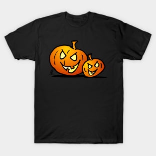 Jack-o'-lantern, Two Halloween pumpkins T-Shirt